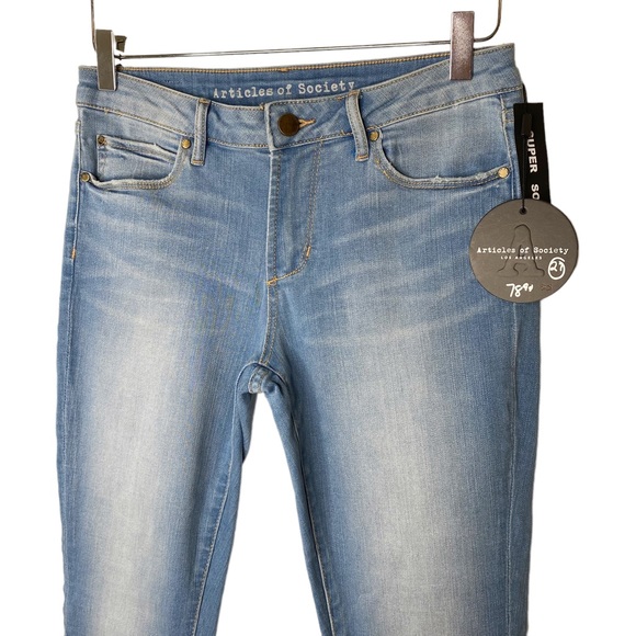 NWT Articles of Society Paint Splatter Sarah Skinny Jeans Raw Hem Size 27 - Picture 2 of 9